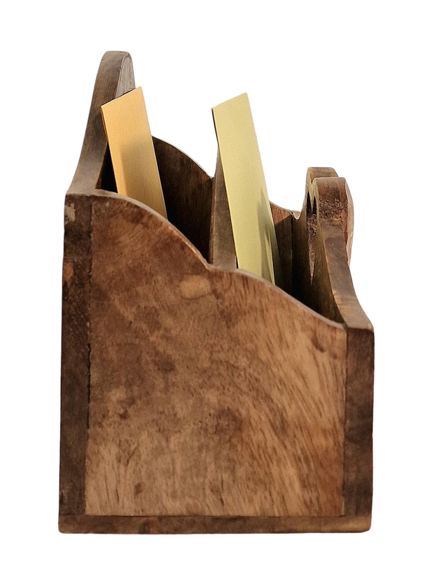 Mango Wood Heart Design Letter Rack Stylish Home Organizer Perfect Gift