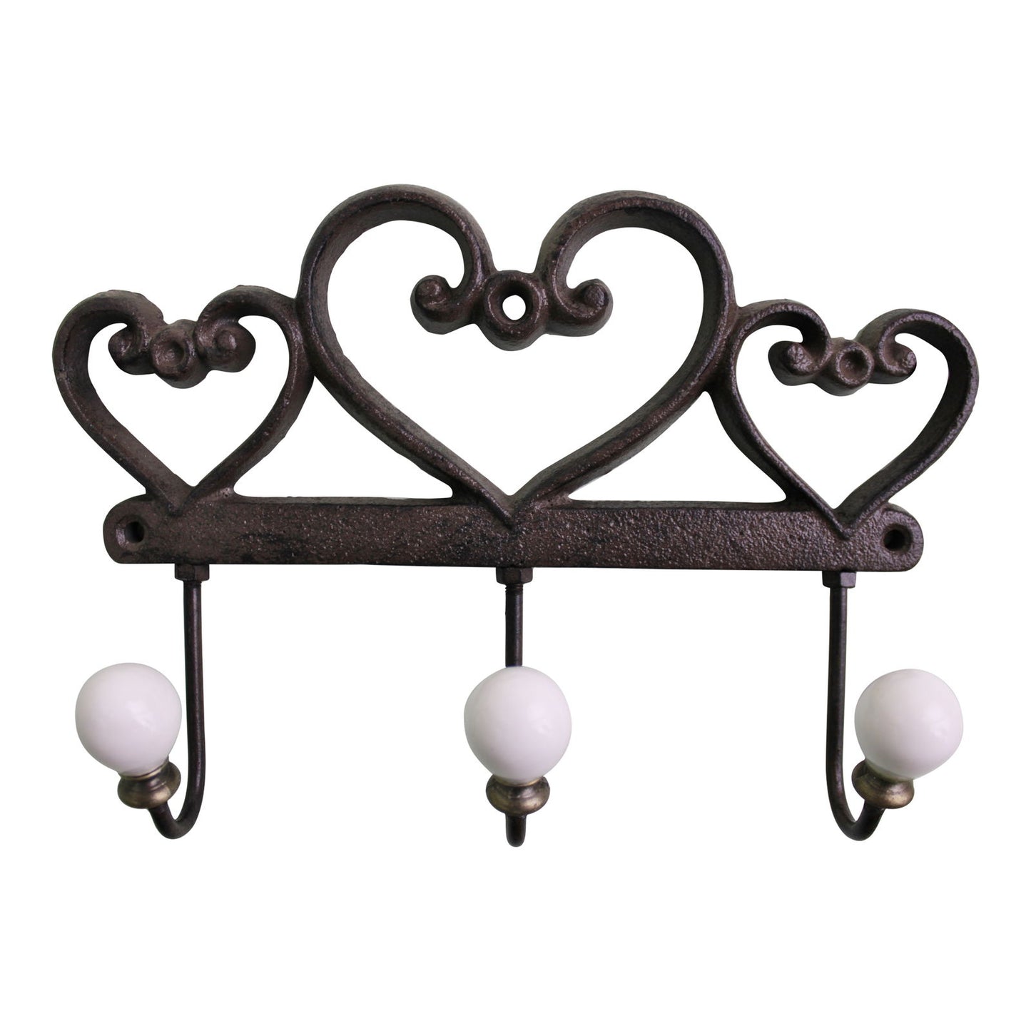 Rustic Cast Iron Heart Wall Hooks Decorative Home Decor Vintage Style