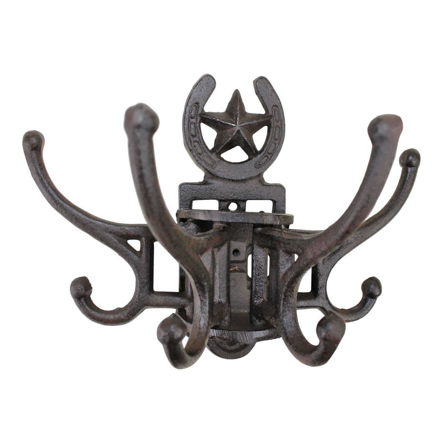 Cast Iron Wall Mounted Rotating Coat Hooks with 8 Hooks for Home Organization
