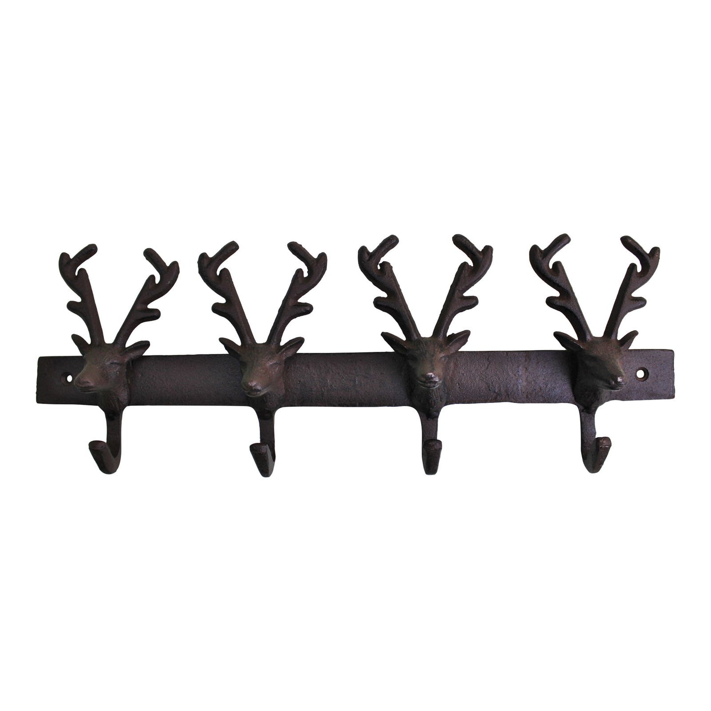 Rustic Reindeer Cast Iron Wall Hooks for Entryway or Kitchen