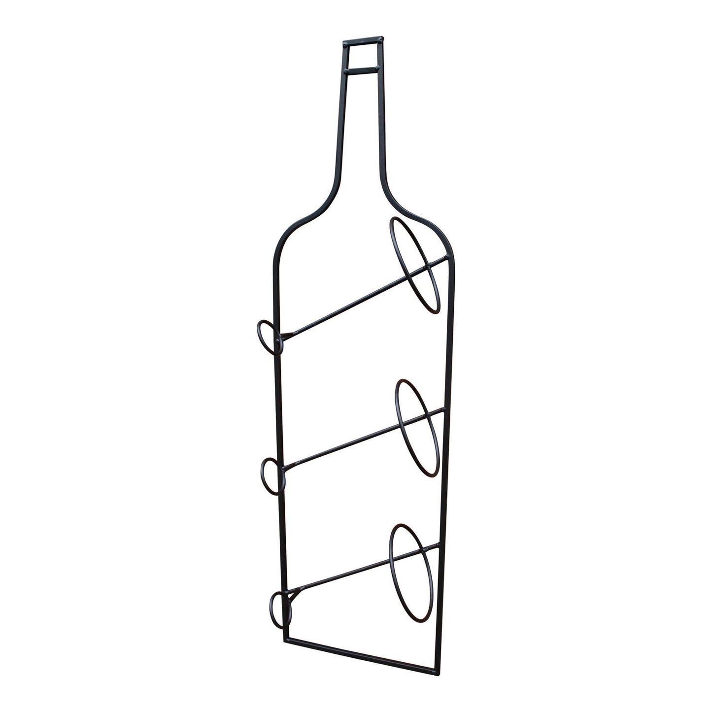 Wall Mounted Black Metal Wine Bottle Holder Stylish Wine Rack for Home Decor