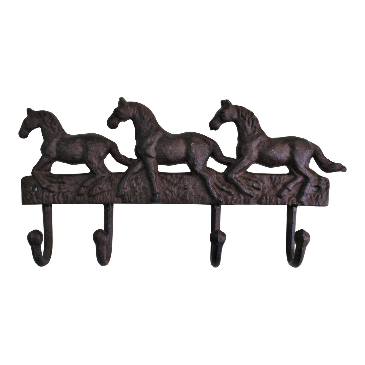 Rustic Cast Iron Wall Hooks Set of 3 Horse Decor Vintage Home Accessories