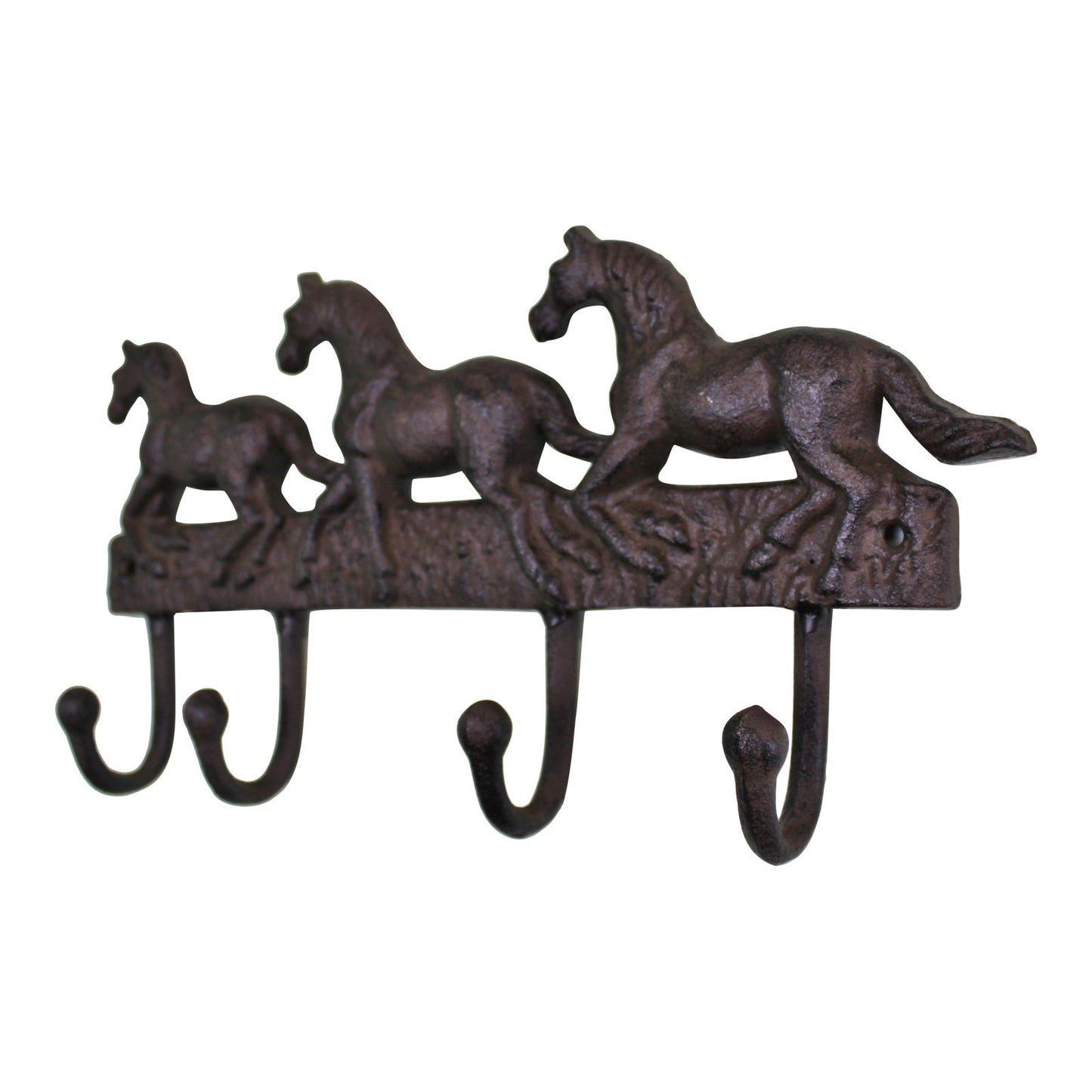 Rustic Cast Iron Wall Hooks Set of 3 Horse Decor Vintage Home Accessories