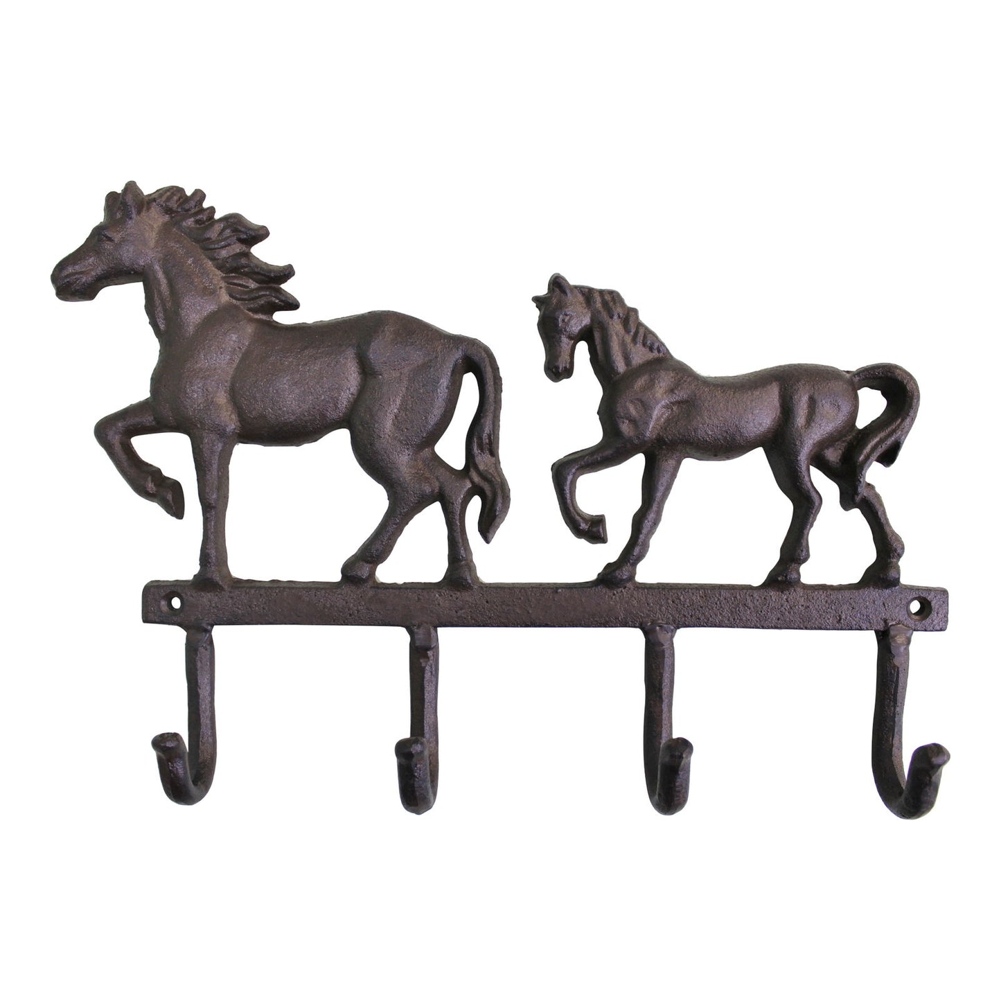 Rustic Cast Iron Wall Hooks Set of 2 Horse Decor Vintage Style