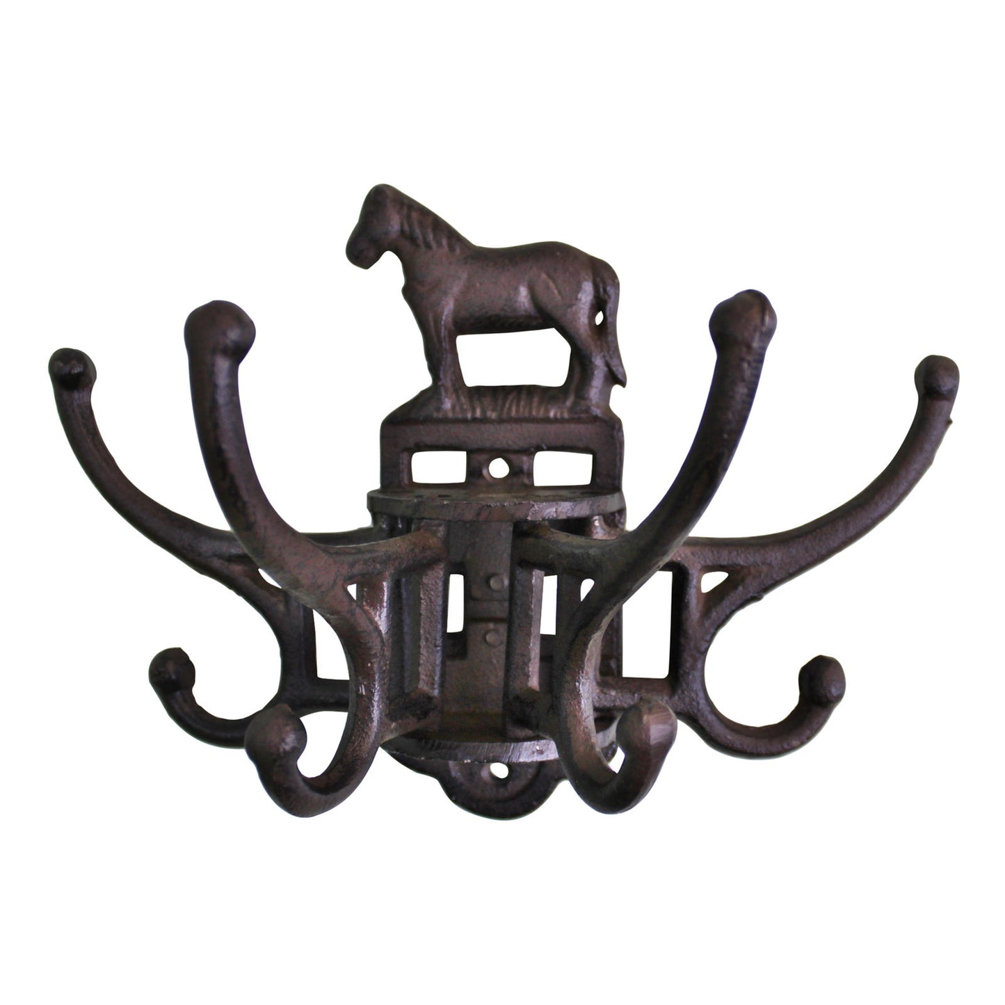 Cast Iron Wall Mounted Rotating Coat Hooks - 8 Horse Hooks for Home Decor