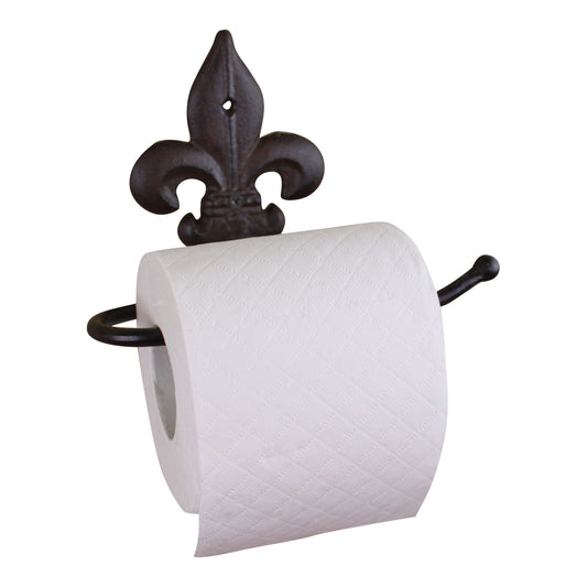 Fleur de Lis Cast Iron Rustic Toilet Roll Holder Vintage Bathroom Decor