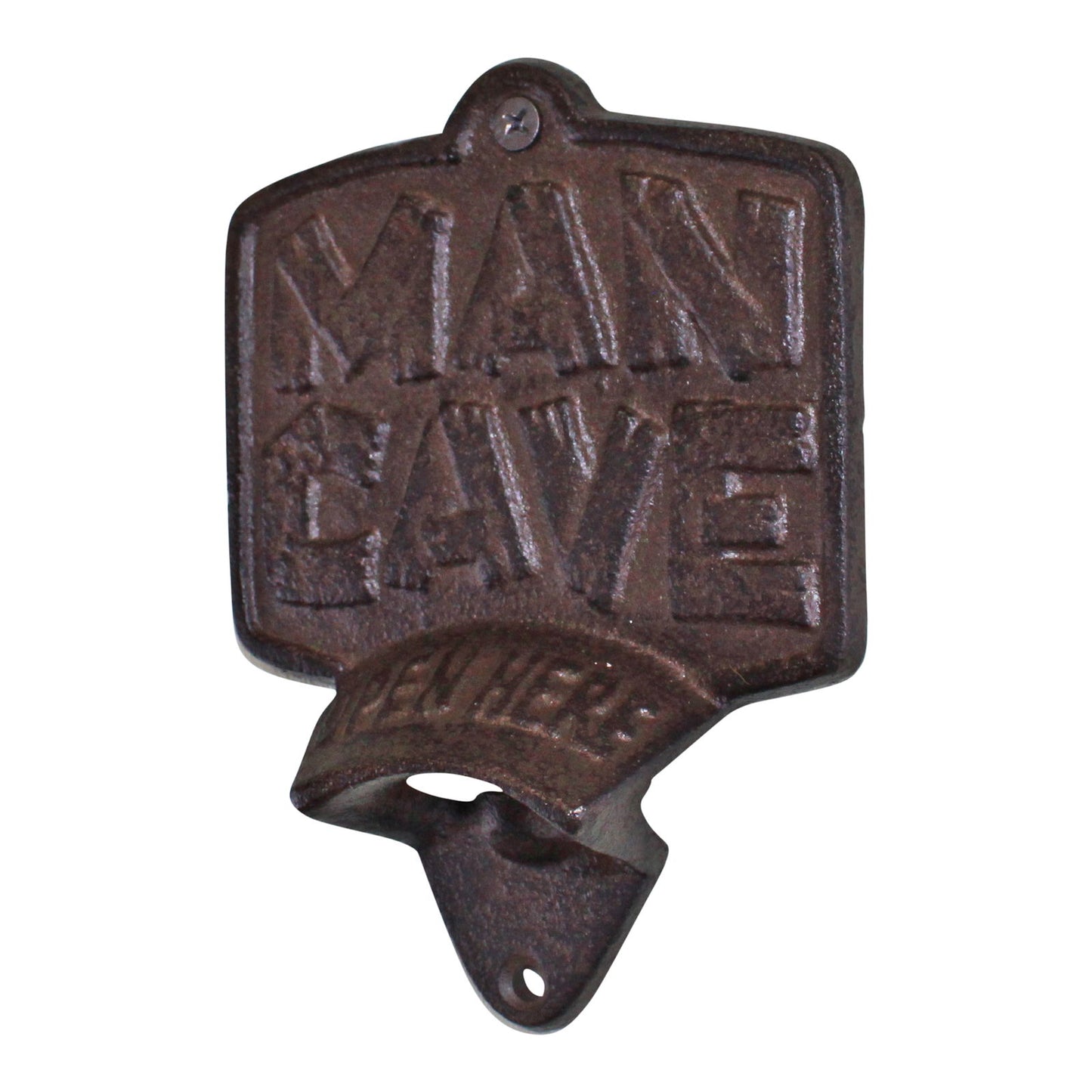 Cast Iron Wall Mounted Bottle Opener for Man Cave Vintage Bar Decor
