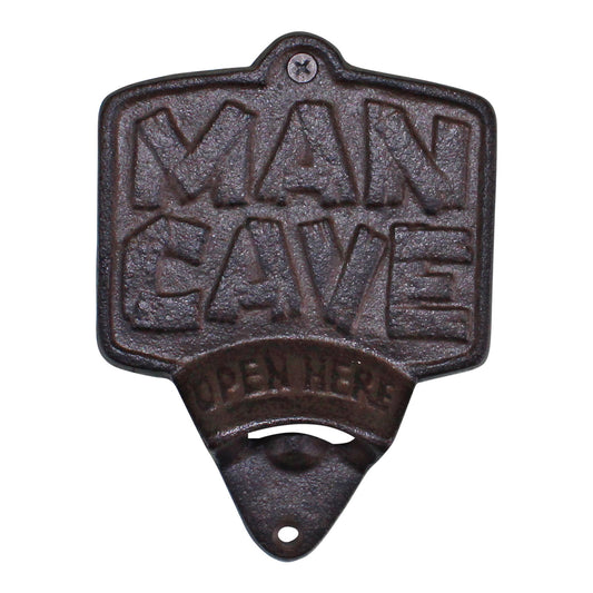 Cast Iron Wall Mounted Bottle Opener for Man Cave Vintage Bar Decor