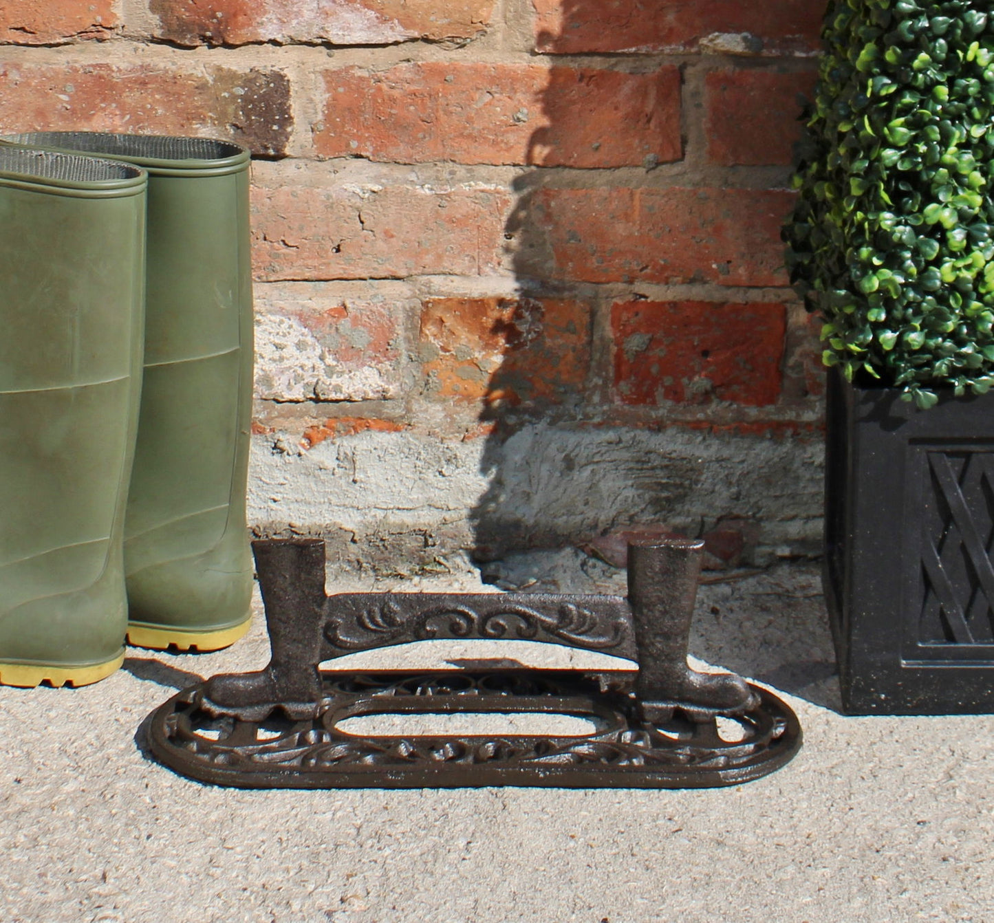 Cast Iron Ornate Boot Scraper Vintage Outdoor Entrance Mat Decorative