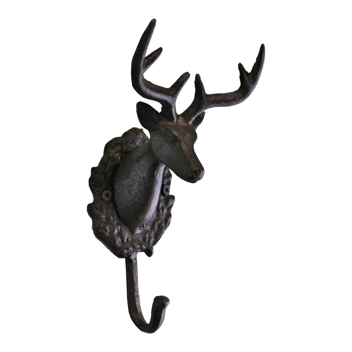 Rustic Cast Iron Wall Hooks Single Stag Bust Vintage Home Decor