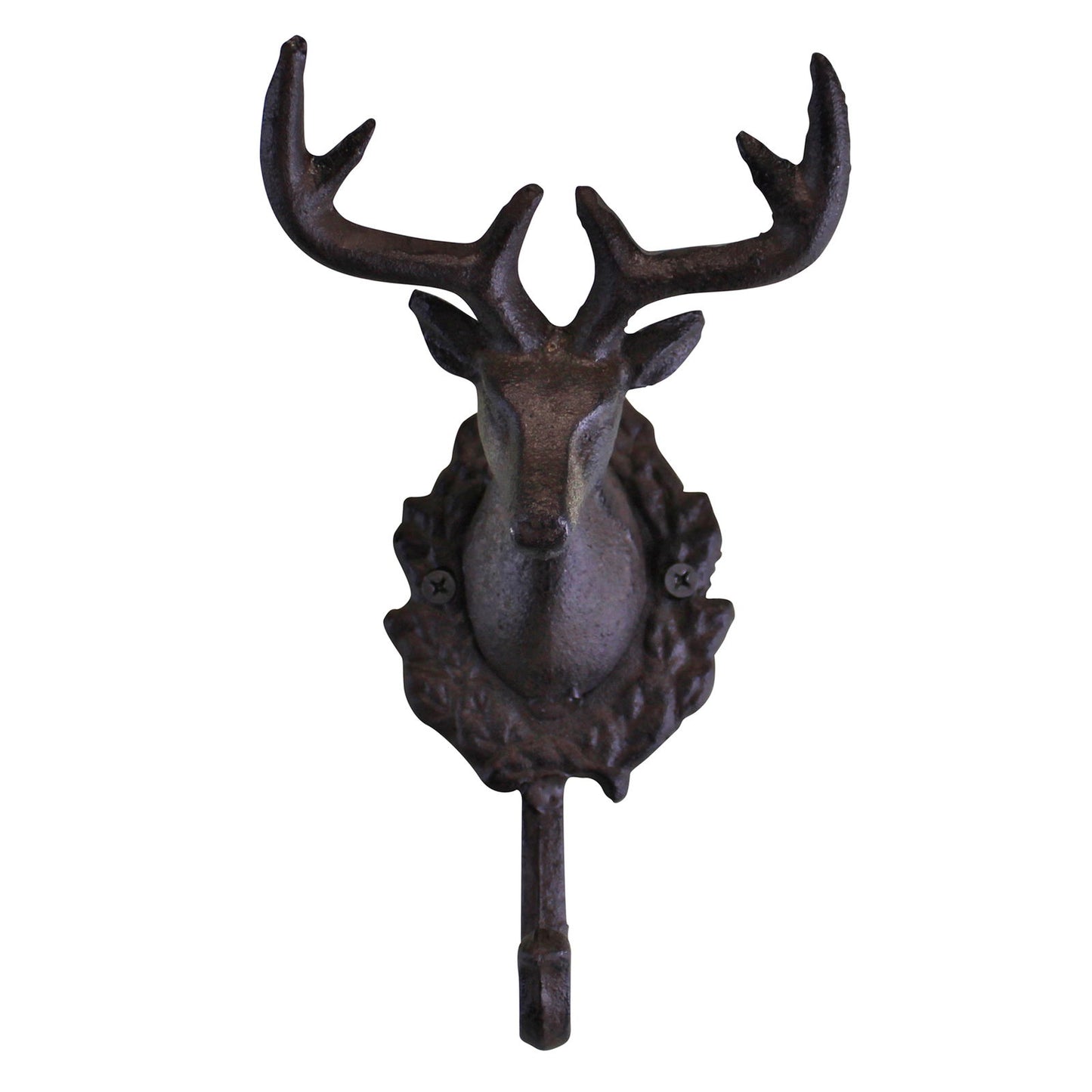 Rustic Cast Iron Wall Hooks Single Stag Bust Vintage Home Decor