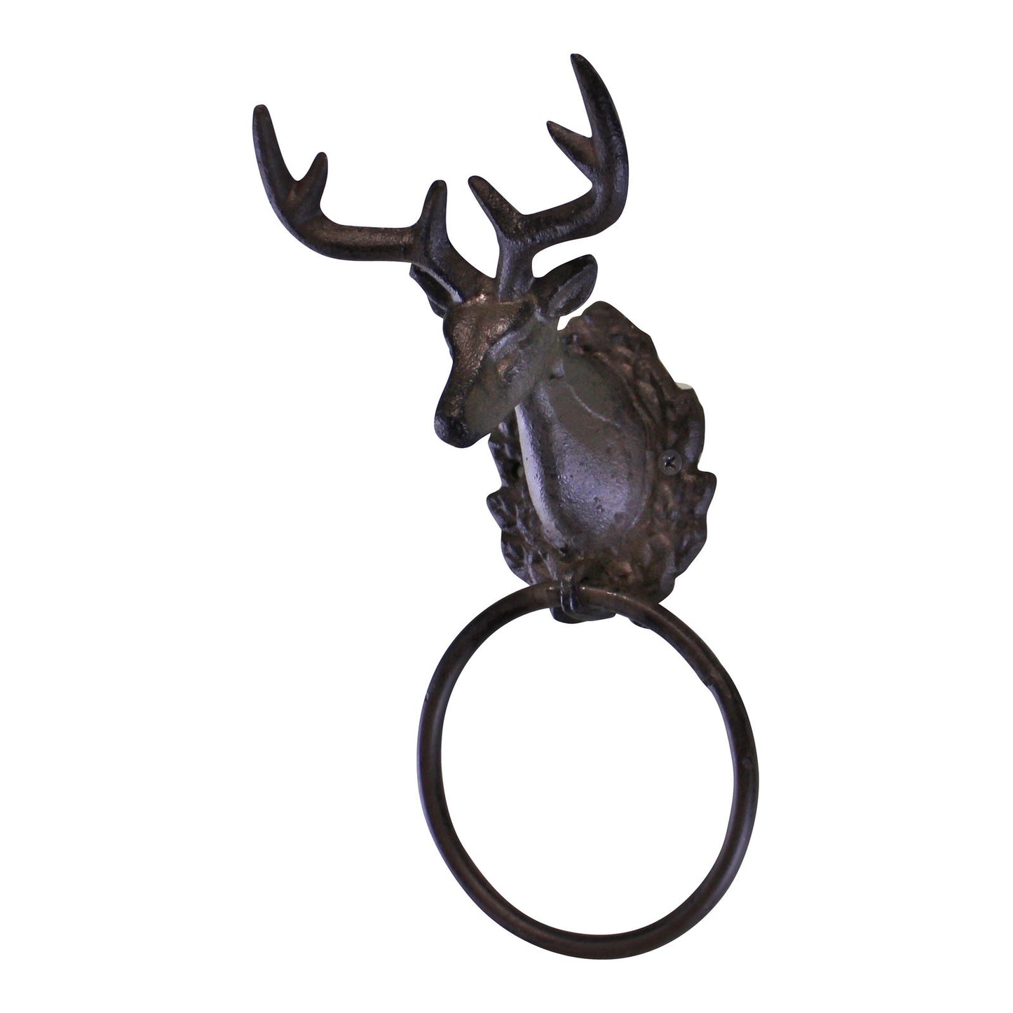 Rustic Stag Head Cast Iron Towel Ring Vintage Home Decor Bathroom Accessory
