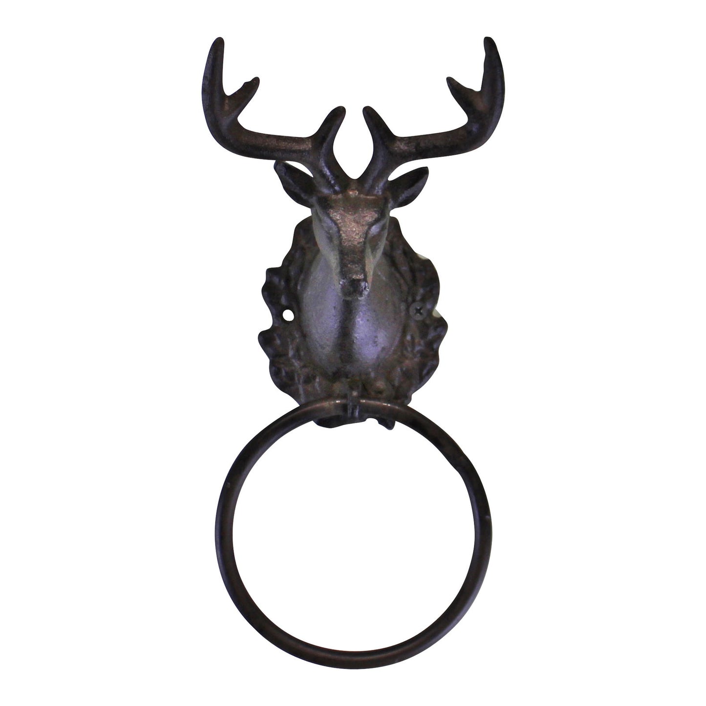 Rustic Stag Head Cast Iron Towel Ring Vintage Home Decor Bathroom Accessory