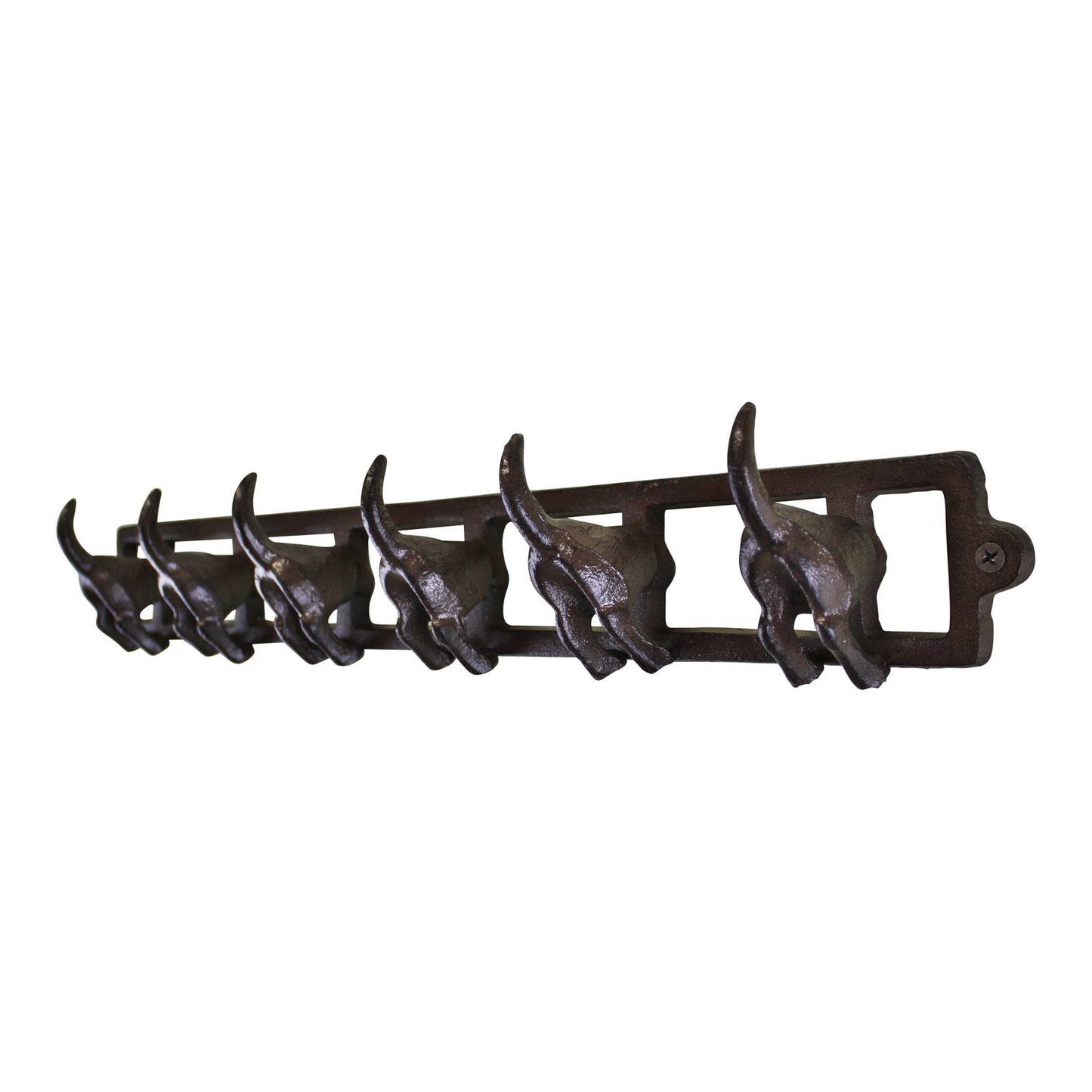 Rustic Cast Iron Wall Hooks Dog Tail Design 6 Hook Organizer for Home