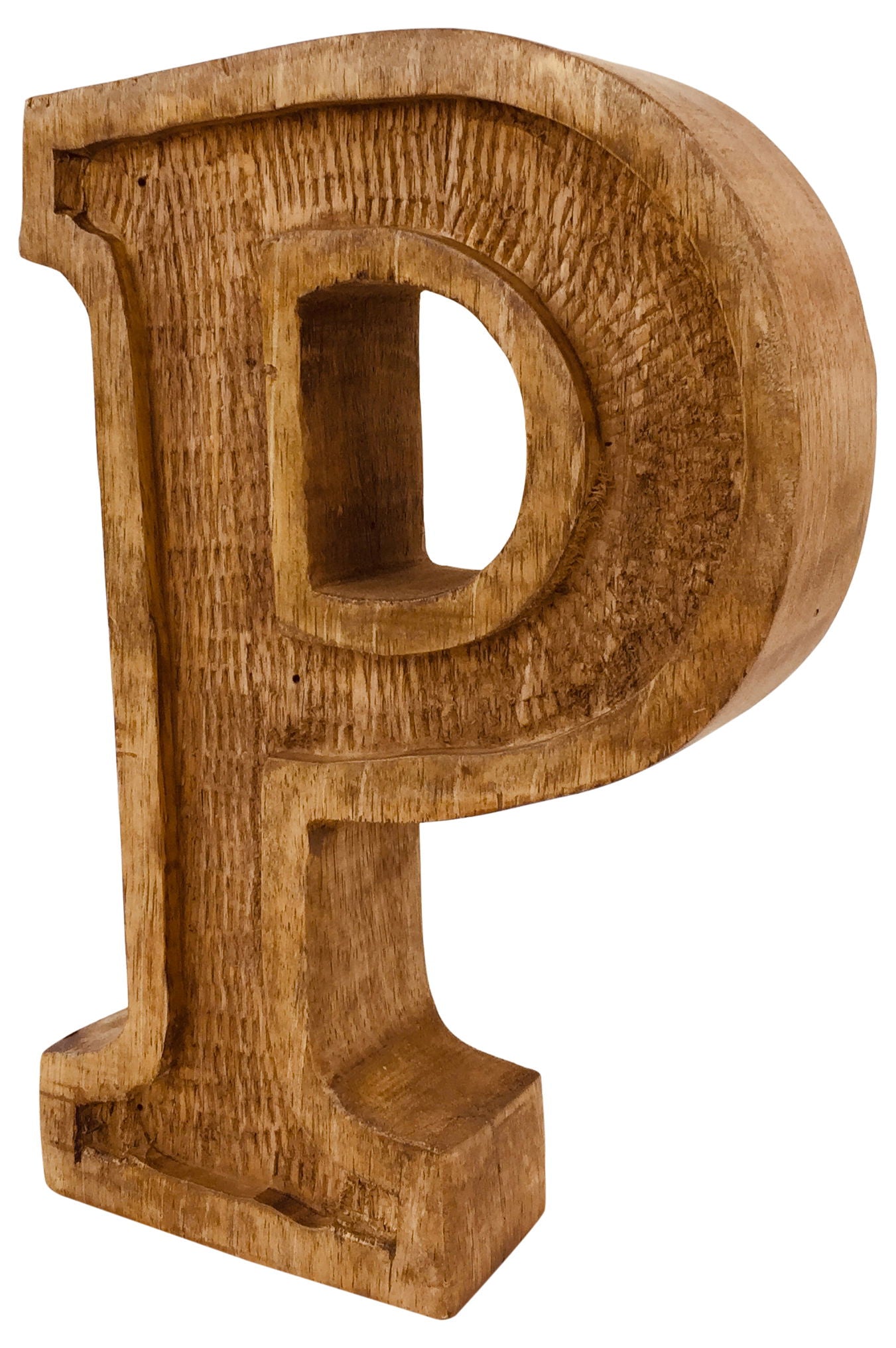 Hand Carved Wooden Embossed Letter P Unique Home Decor Personalized Gift