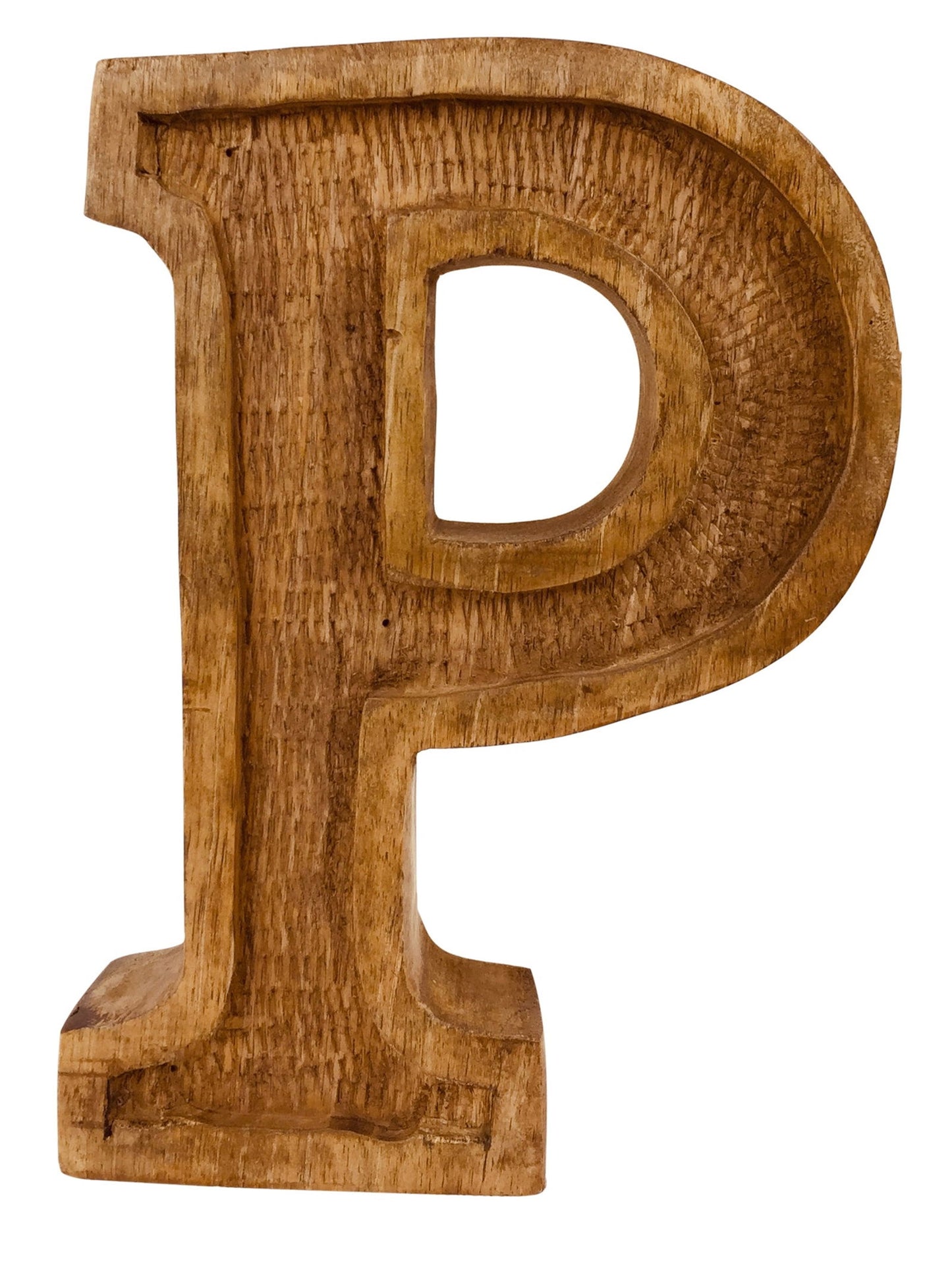 Hand Carved Wooden Embossed Letter P Unique Home Decor Personalized Gift
