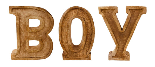 Hand Carved Wooden Embossed Letters for Boys Unique Decor Personalized Gift