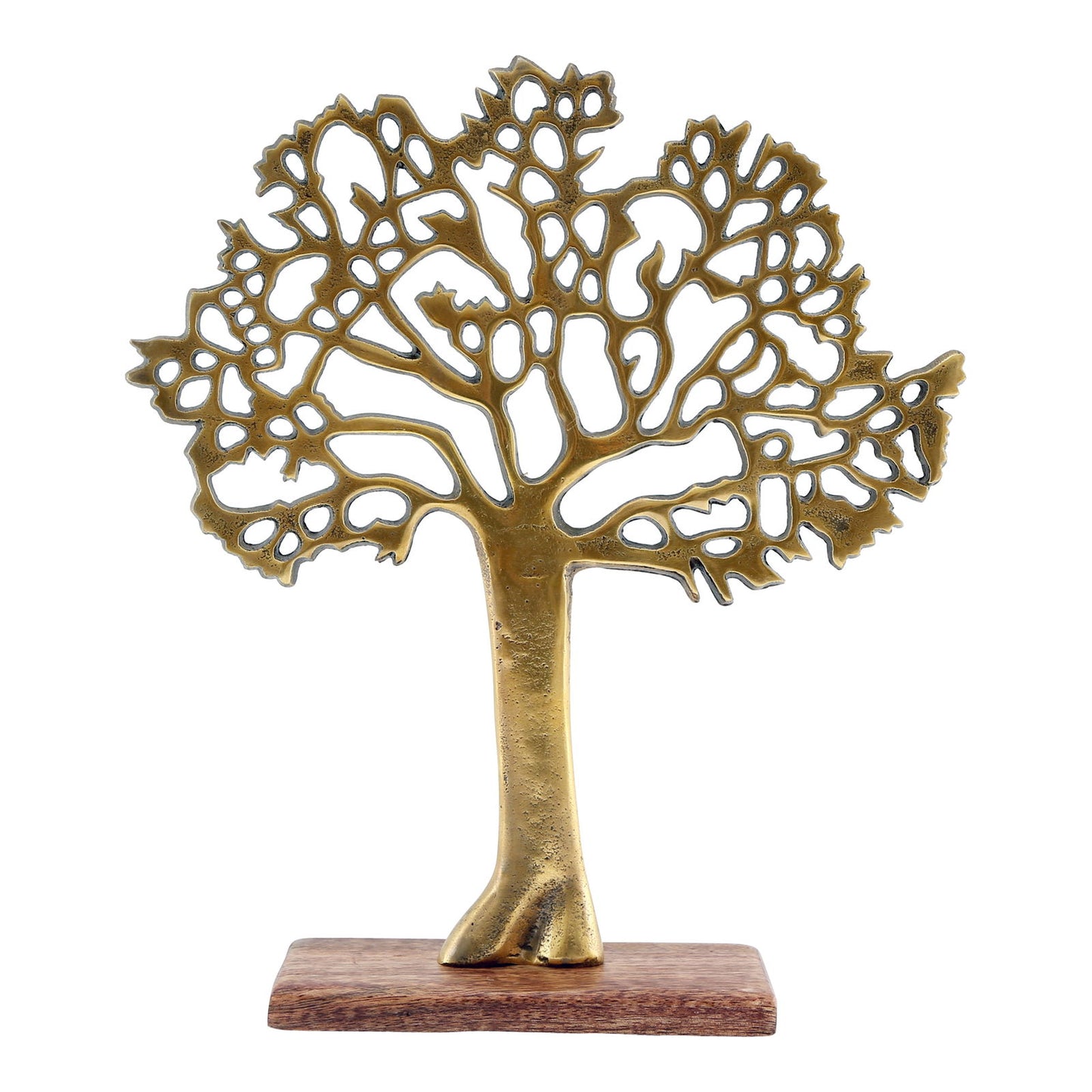 Antique Gold Tree on Wooden Base Decorative Home Accent
