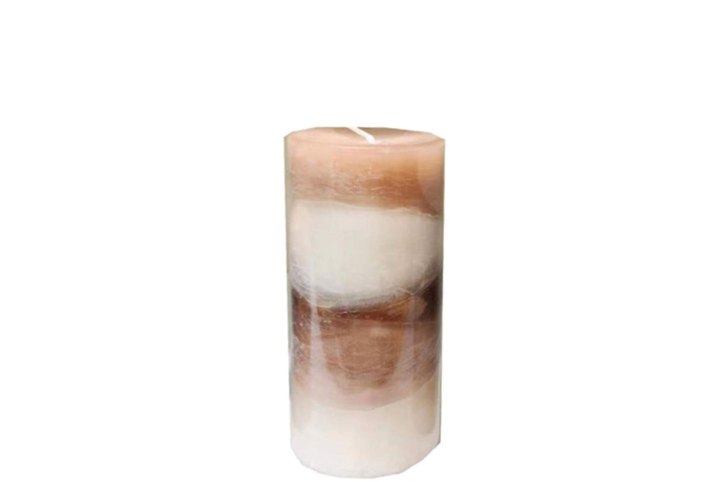 Vanilla Swirl Ombre Pillar Candle - Decorative Home Accent for Weddings