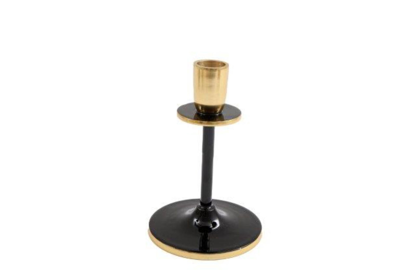 Small Black and Gold Decorative Candlestick Elegant Home Decor Accent