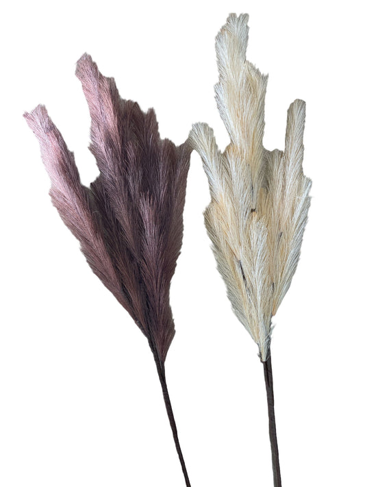 Artificial Pampas Grass Stem Brown & Cream 101cm Home Decor Boho Style