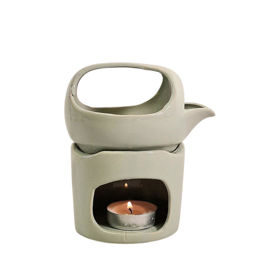 Oil Burner Sage Green Removable Top Perfect for Home Decor