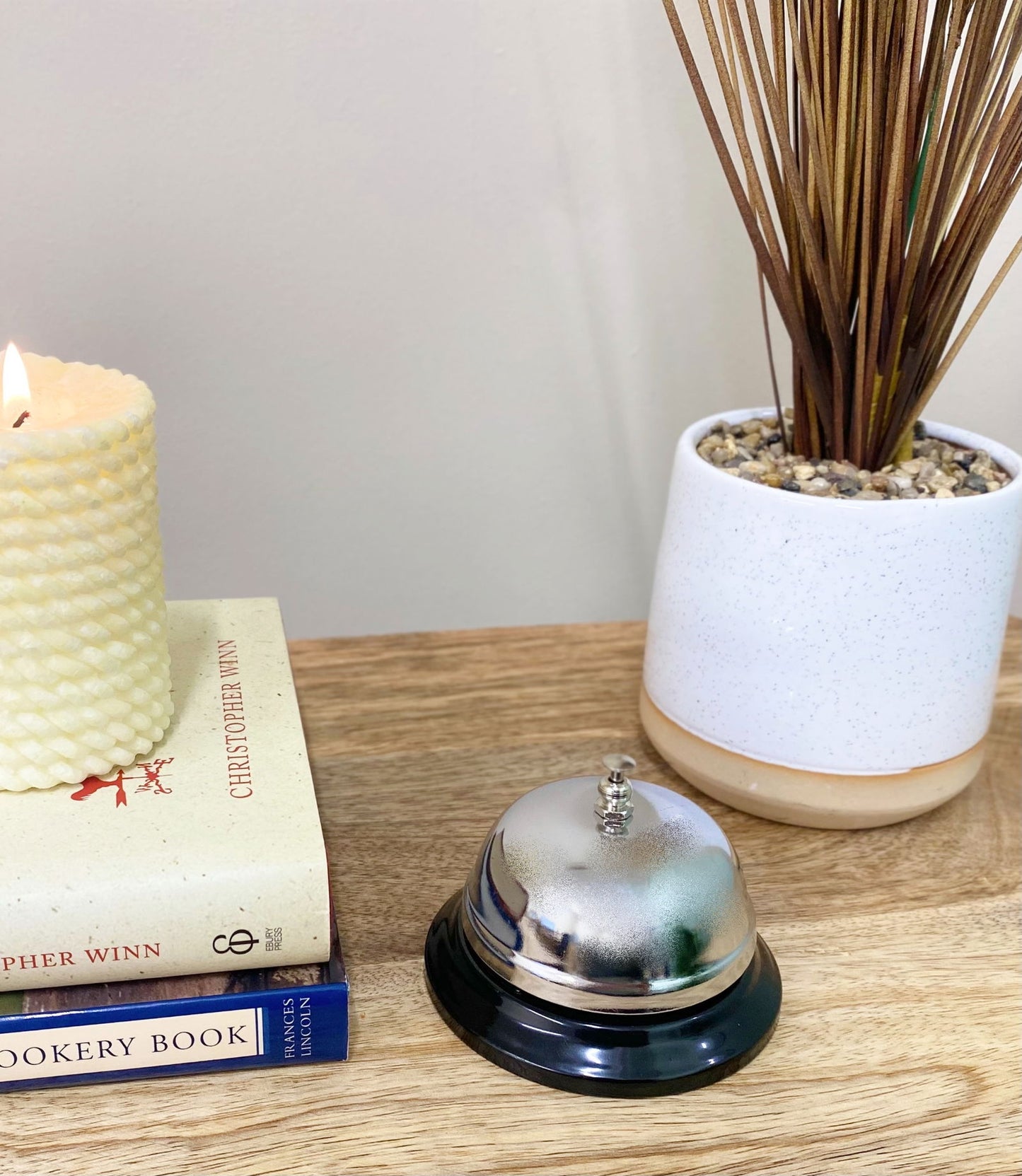 Black & Silver Desk Service Bell Perfect for Hotels and Restaurants