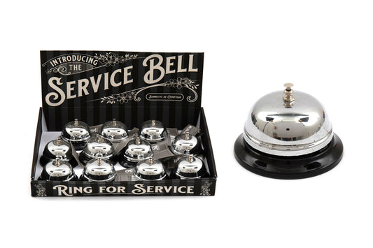 Black & Silver Desk Service Bell Perfect for Hotels and Restaurants