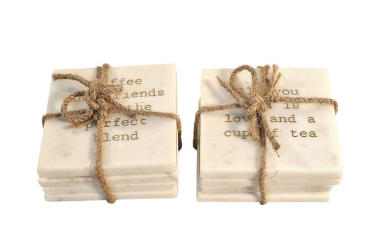 Set of 8 Tea & Coffee Marble Coasters - Perfect for Home Decor