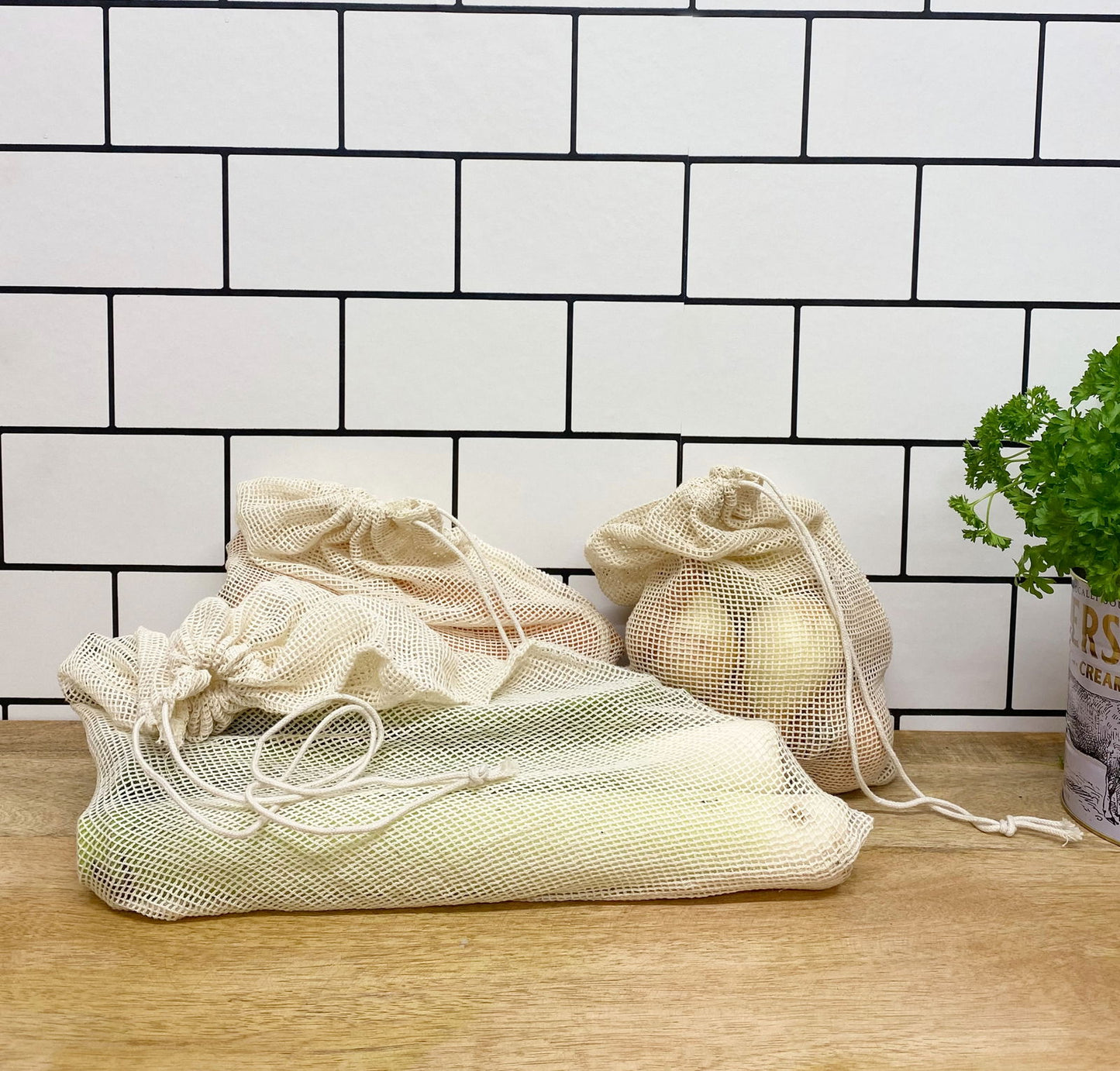 Reusable Fruit and Vegetable Bags - Pack of 3 Eco-Friendly Storage Solutions