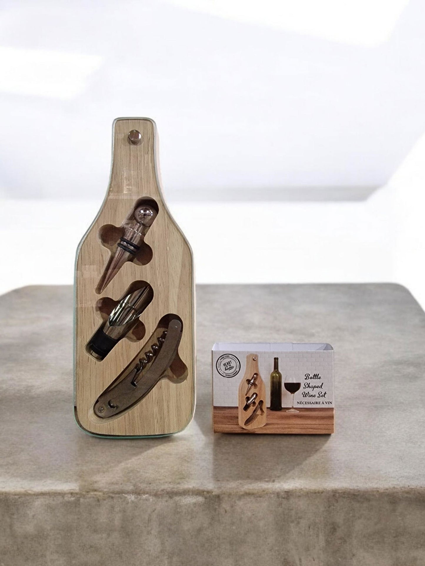 Bottle Shape Wine Set 27.5cm Perfect for Home Bar & Gift