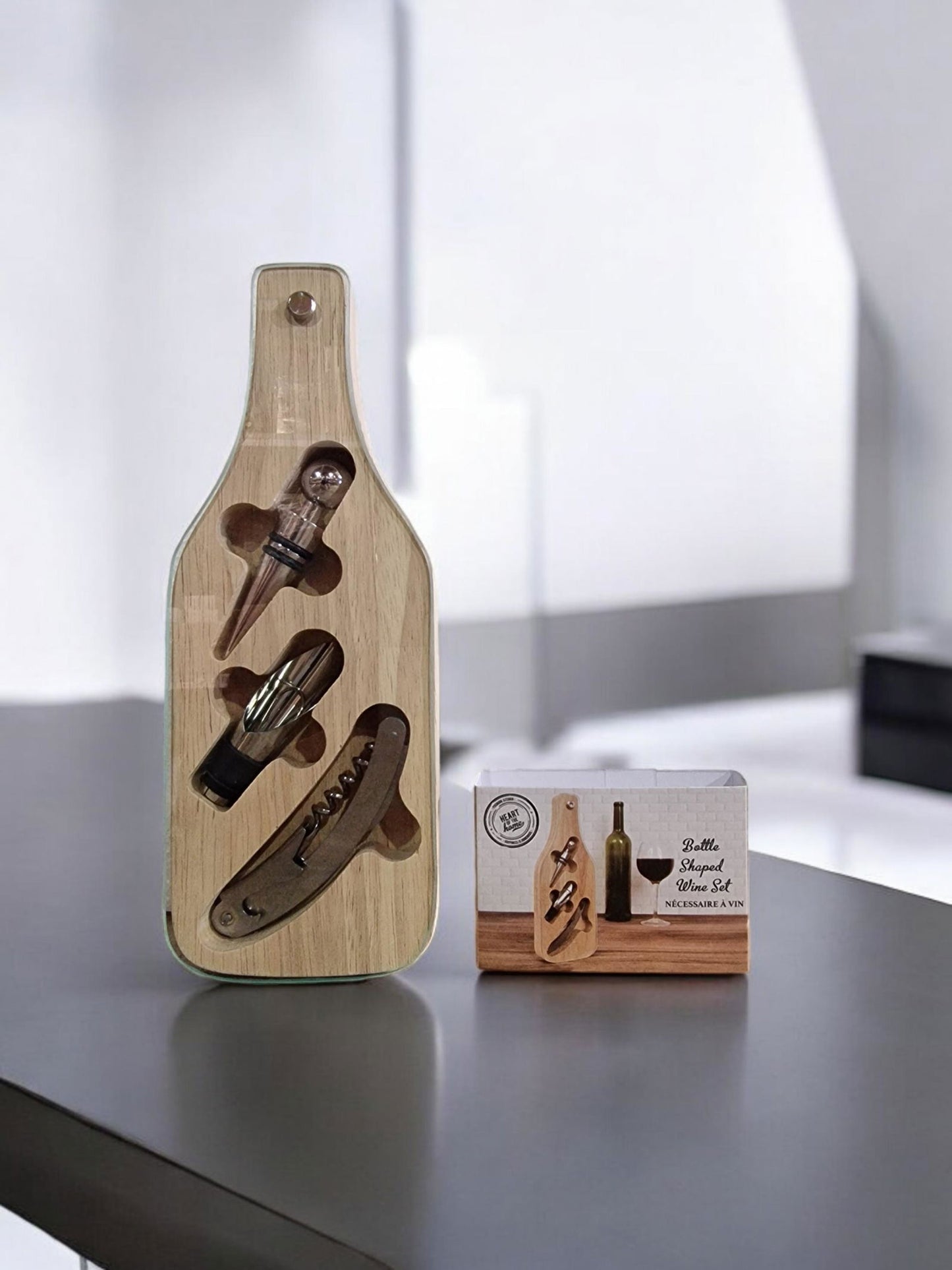 Bottle Shape Wine Set 27.5cm Perfect for Home Bar & Gift