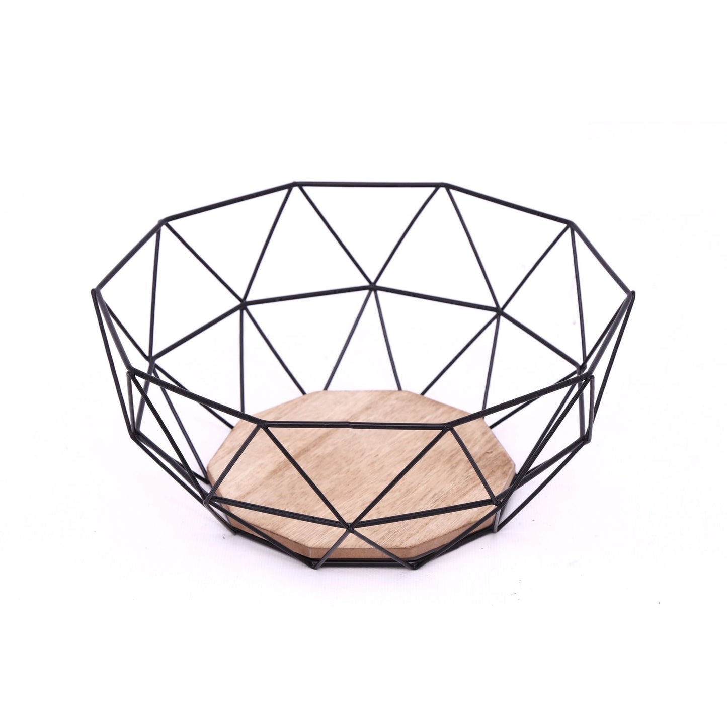 Geometric Black Wire Bowl 26cm Decorative Home Accent Modern Design