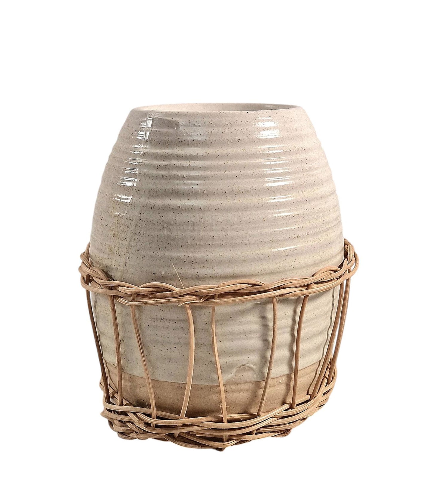 Rattan Design Ceramic Oil Burner Aromatherapy Essential Oil Diffuser