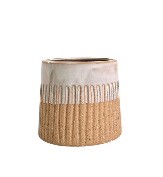 Glazed White Planter Modern Home Decor Indoor Outdoor Pot Stylish Flower Pot