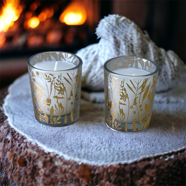 Scented Leaf Votive Candles Set of 2 Aromatic Home Decor Perfect Gift