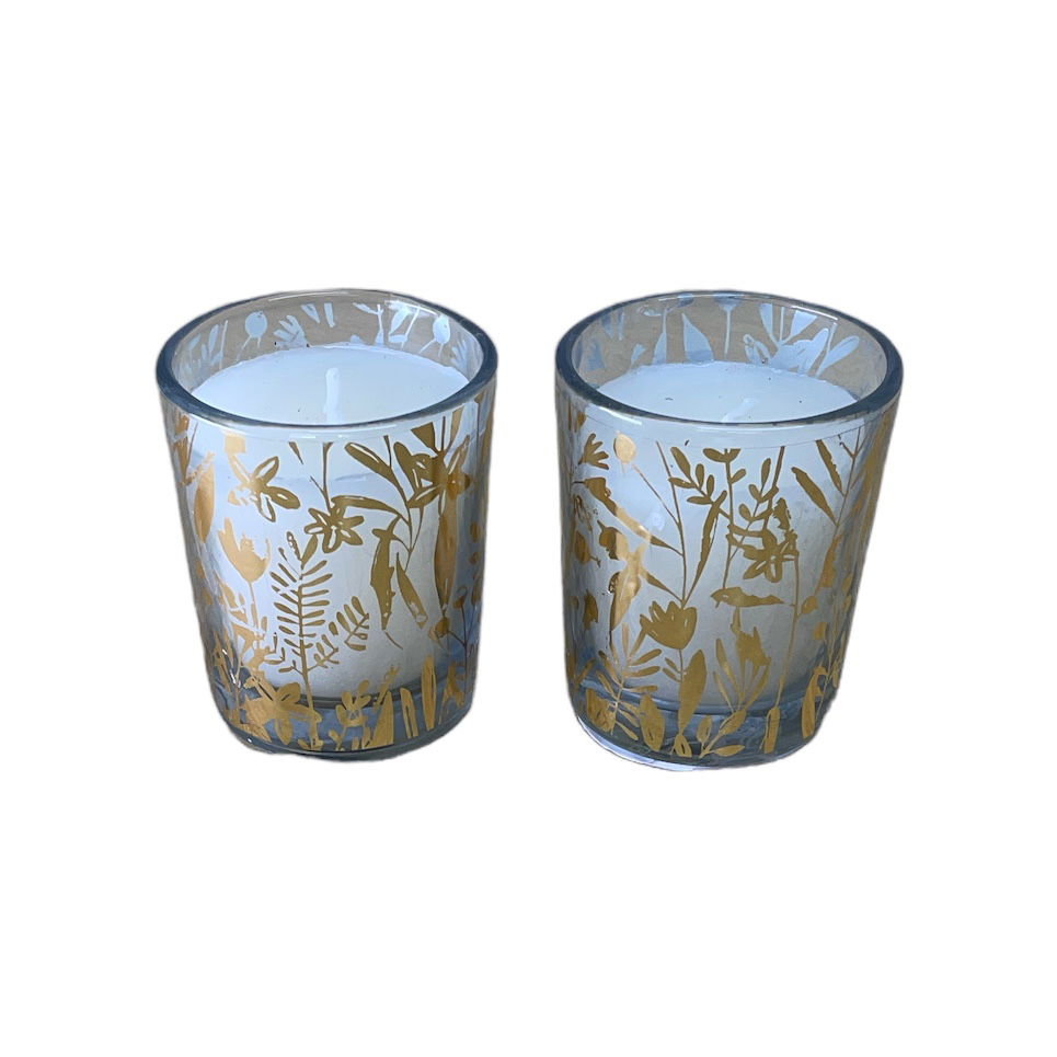 Scented Leaf Votive Candles Set of 2 Aromatic Home Decor Perfect Gift