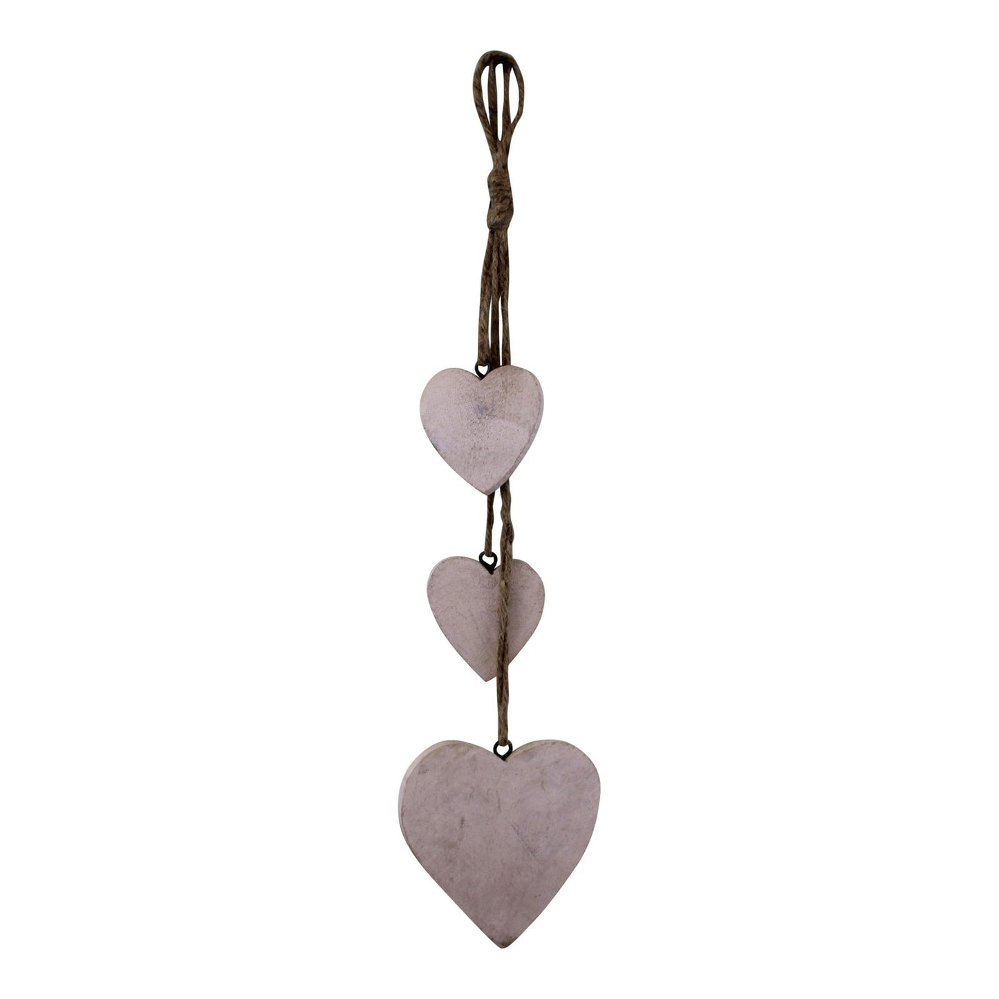 Light Wood Three Hanging Heart Decorations Rustic Home Decor Valentine's Day Gift