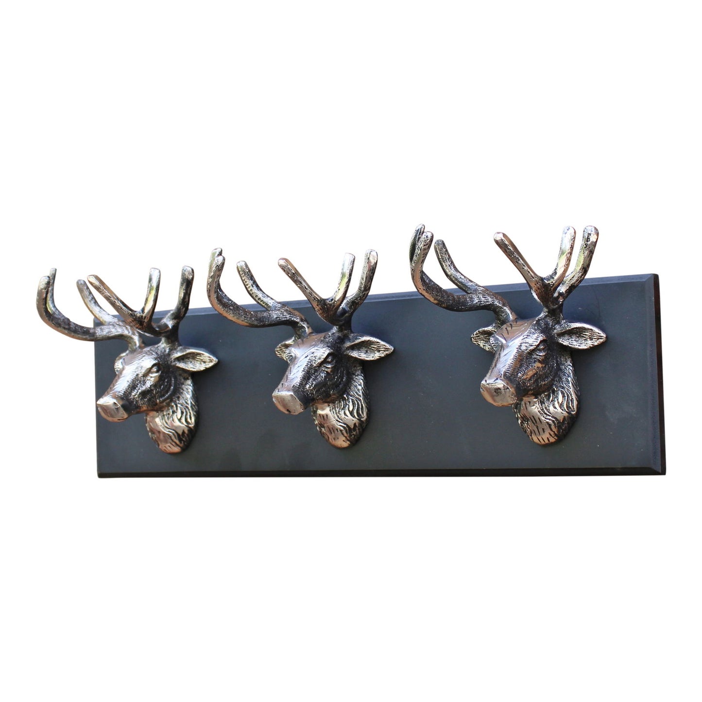 Triple Stag Head Wall Hanging Ornament Rustic Home Decor Unique Gift