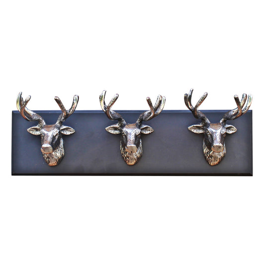 Triple Stag Head Wall Hanging Ornament Rustic Home Decor Unique Gift