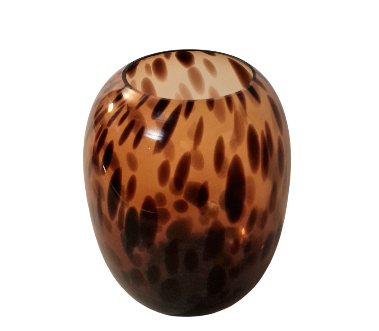 26cm Leopard Print Glass Vase Stylish Home Decor Unique Gift