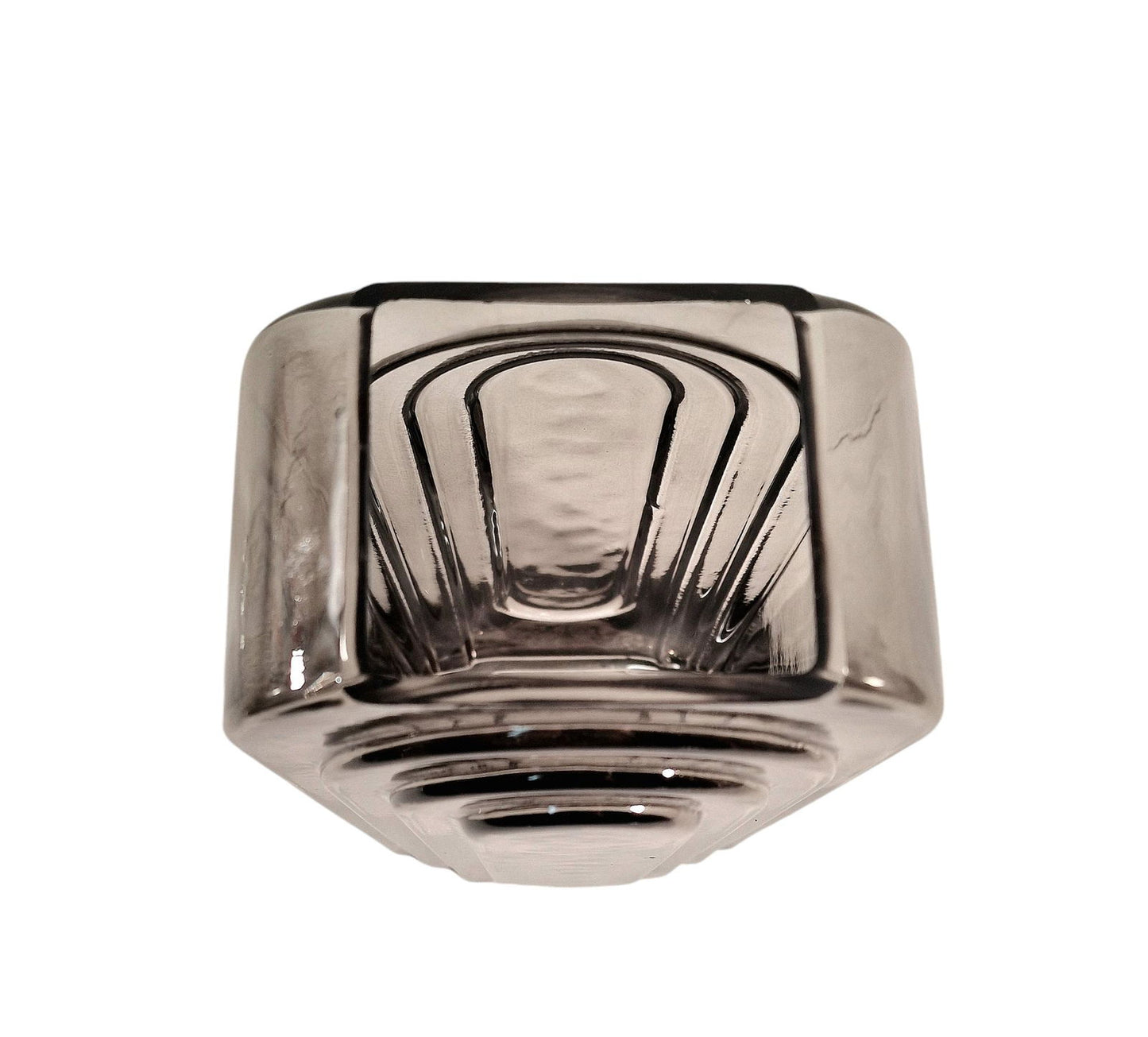 Smoked Glass Arch Vase Elegant Home Decor Modern Centerpiece Stylish Gift