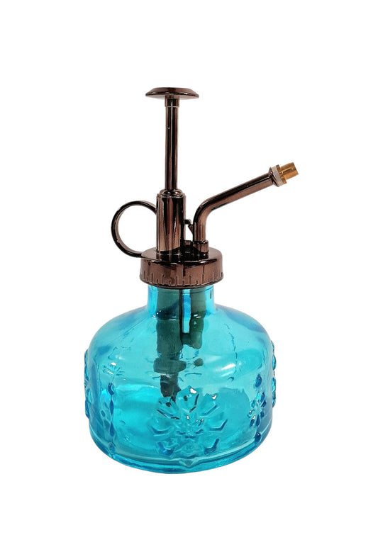 Blue Glass Spray Bottle for Watering Plants Eco-Friendly Reusable