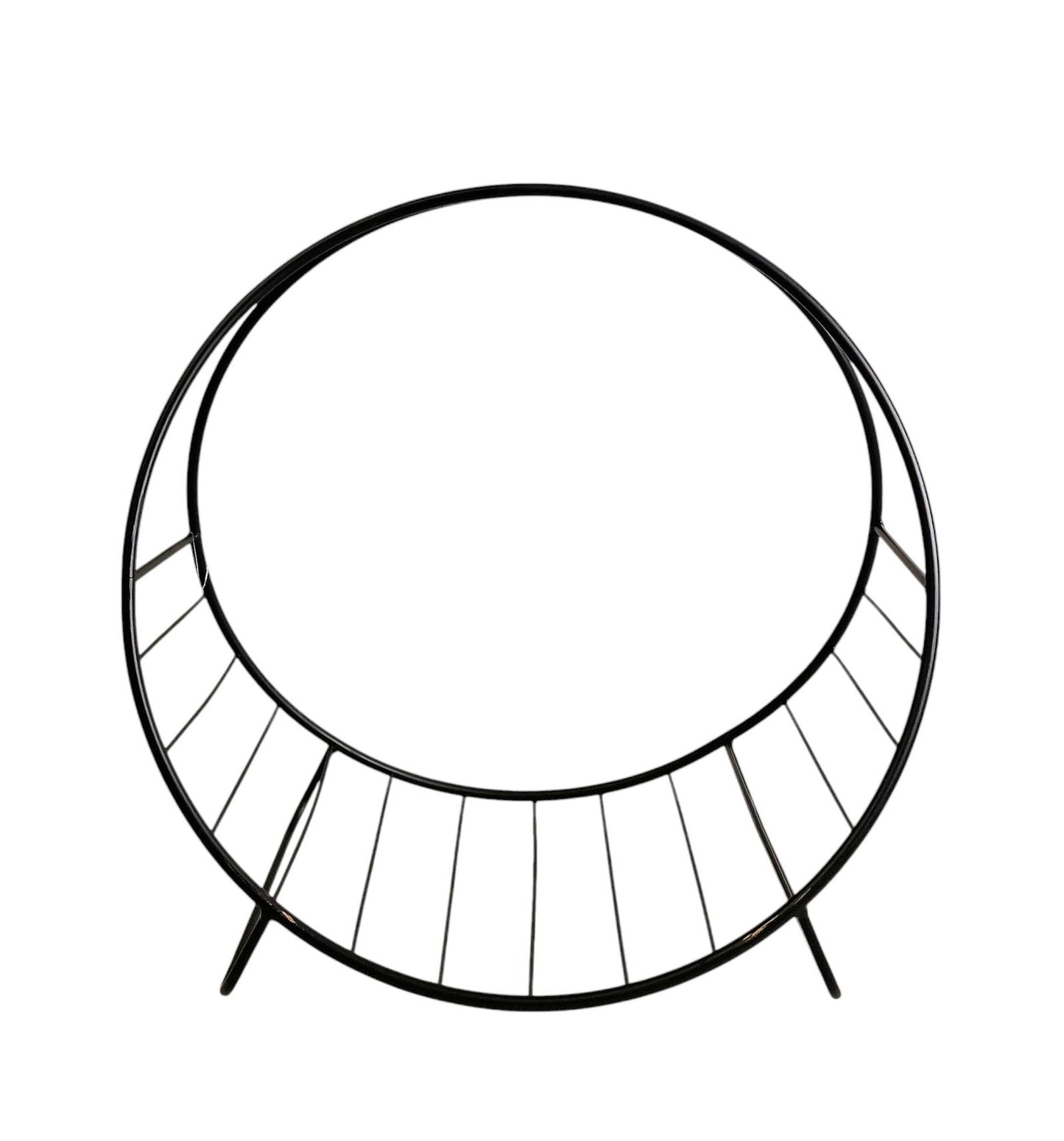 Black Fireside Metal Log Holder 47cm Firewood Storage Rack Durable Fireplace