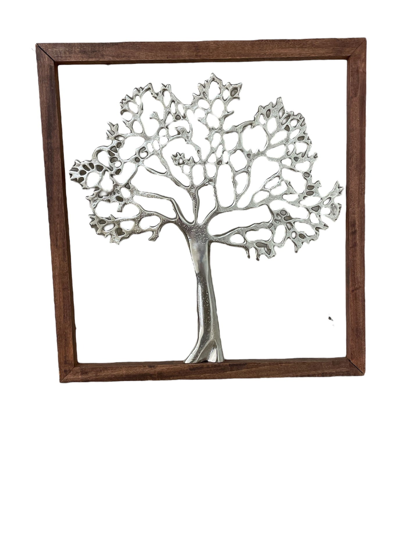 46cm Large Silver Tree of Life Framed Art Home Decor Wall Hanging