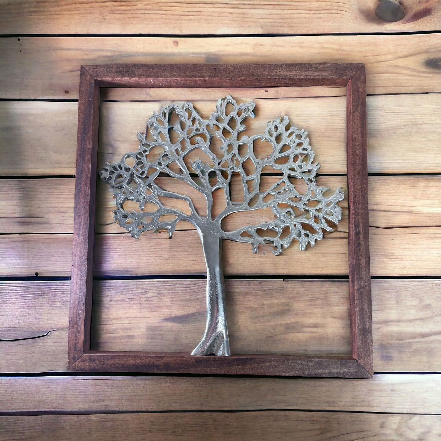 46cm Large Silver Tree of Life Framed Art Home Decor Wall Hanging