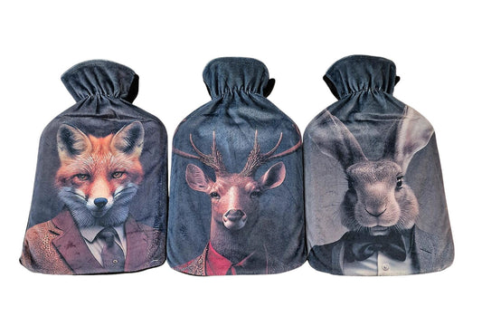 Forest Animal Hot Water Bottle Set Cozy & Cute 3Pack for Winter Warmth
