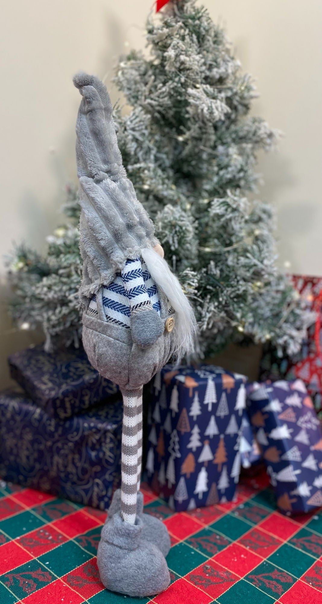 60cm Grey Standing Gonk Perfect Holiday Decoration Festive Home Decor