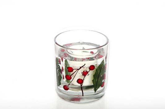 Berry & Holly Scented Gel Wax Candle - Decorative Home Fragrance