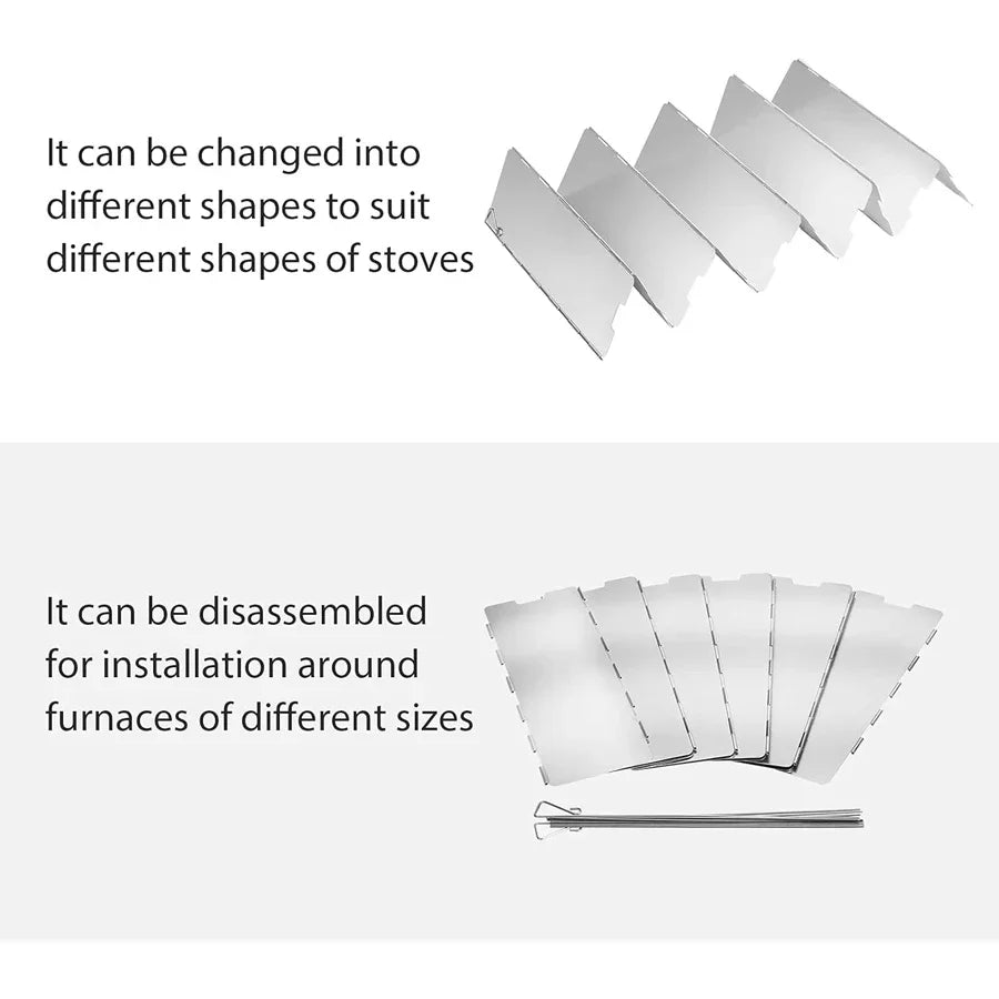 Camping Stove Windscreen - Compact Folding Outdoor Gas Burner Shield